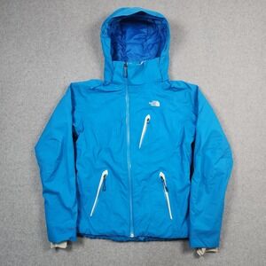 North Face Boundary HyVent Jacket Womens Small Blue Insulated Snow Ski Recco